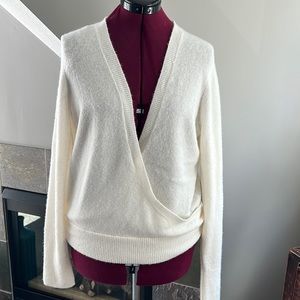 Madewell Wrap front pullover sweater in Coziest Yarn